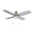 GREENWOOD 48" 4-Blade Flush Mount Ceiling Fan with LED Light & Pull Chain