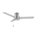 ASCOTT 52 inch 3-Blade Flush Mount No Light Ceiling Fan with Pull Chain