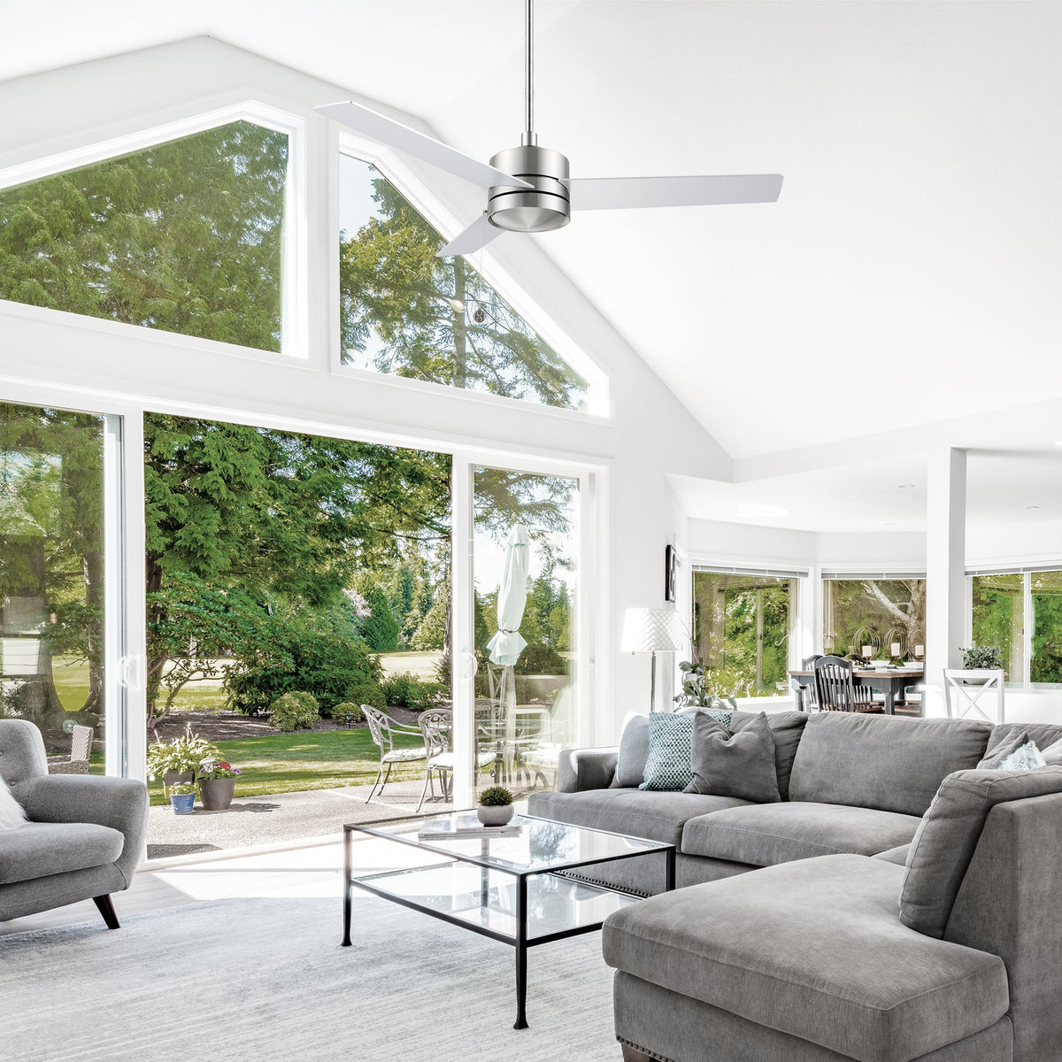 ASCOTT 52 inch 3-Blade No Light Ceiling Fan with Pull Chain