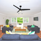 REXTON 52 inch 3-Blade Ceiling Fan with LED Light & Pull Chain