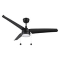 Carro USA REXTON 52 inch 3-Blade Ceiling Fan with Pull Chain - Black/Black