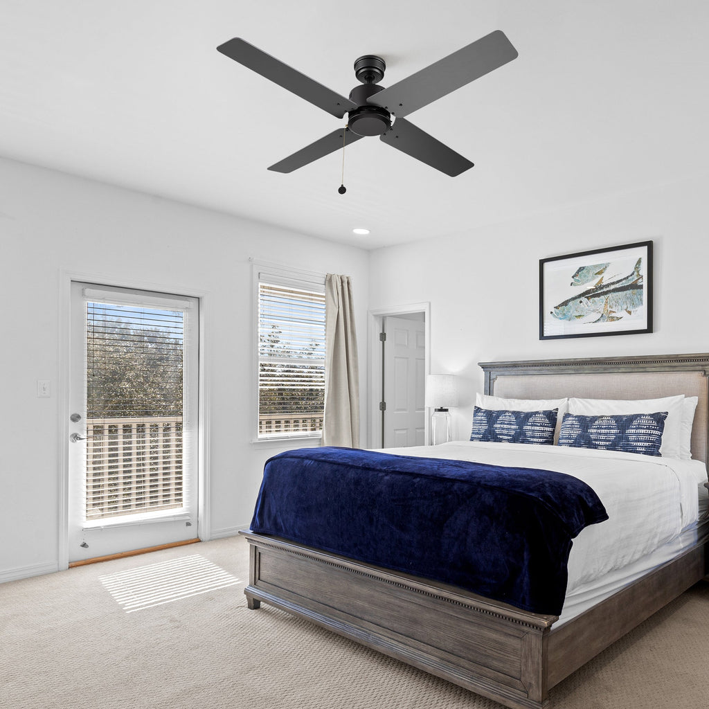 APEX 52 inch 4-Blade No Light Ceiling Fan with Pull Chain