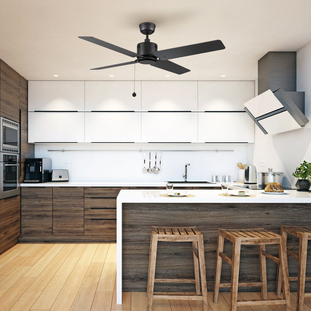 APEX 52 inch 4-Blade No Light Ceiling Fan with Pull Chain