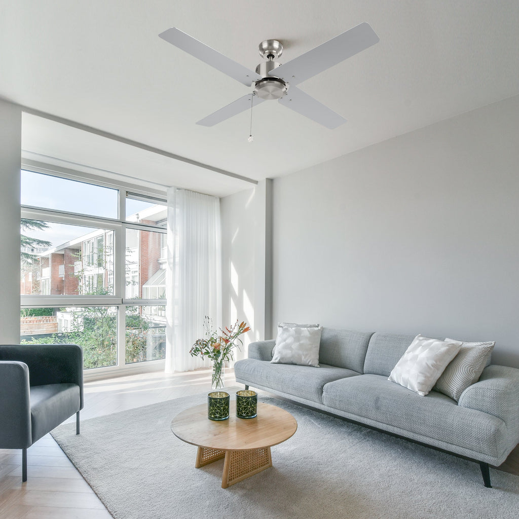 APEX 52 inch 4-Blade No Light Ceiling Fan with Pull Chain