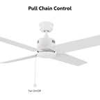 APEX 52 inch 4-Blade No Light Ceiling Fan with Pull Chain