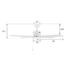 APEX 52 inch 4-Blade No Light Ceiling Fan with Pull Chain