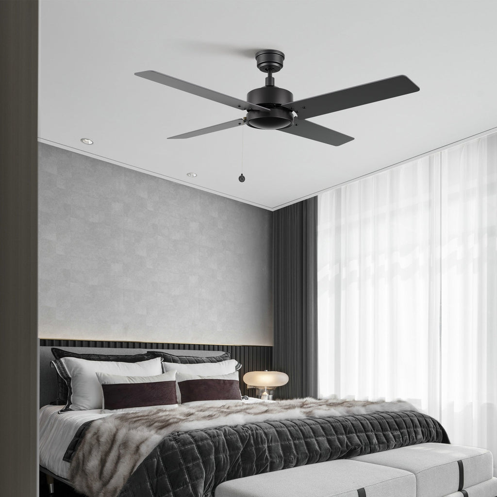 VINK 52 inch 4-Blade No Light Ceiling Fan with Pull Chain