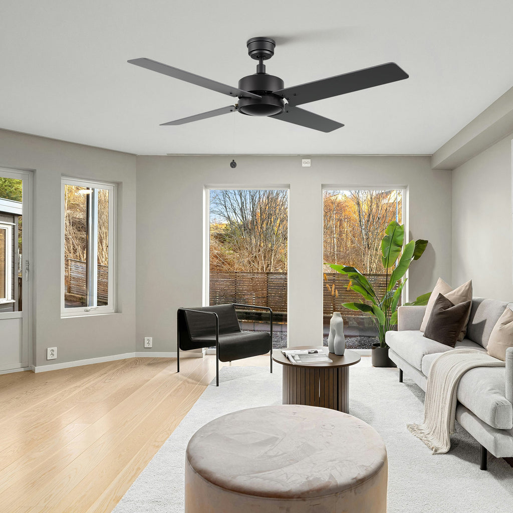 VINK 52 inch 4-Blade No Light Ceiling Fan with Pull Chain