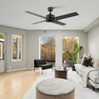 VINK 52 inch 4-Blade No Light Ceiling Fan with Pull Chain