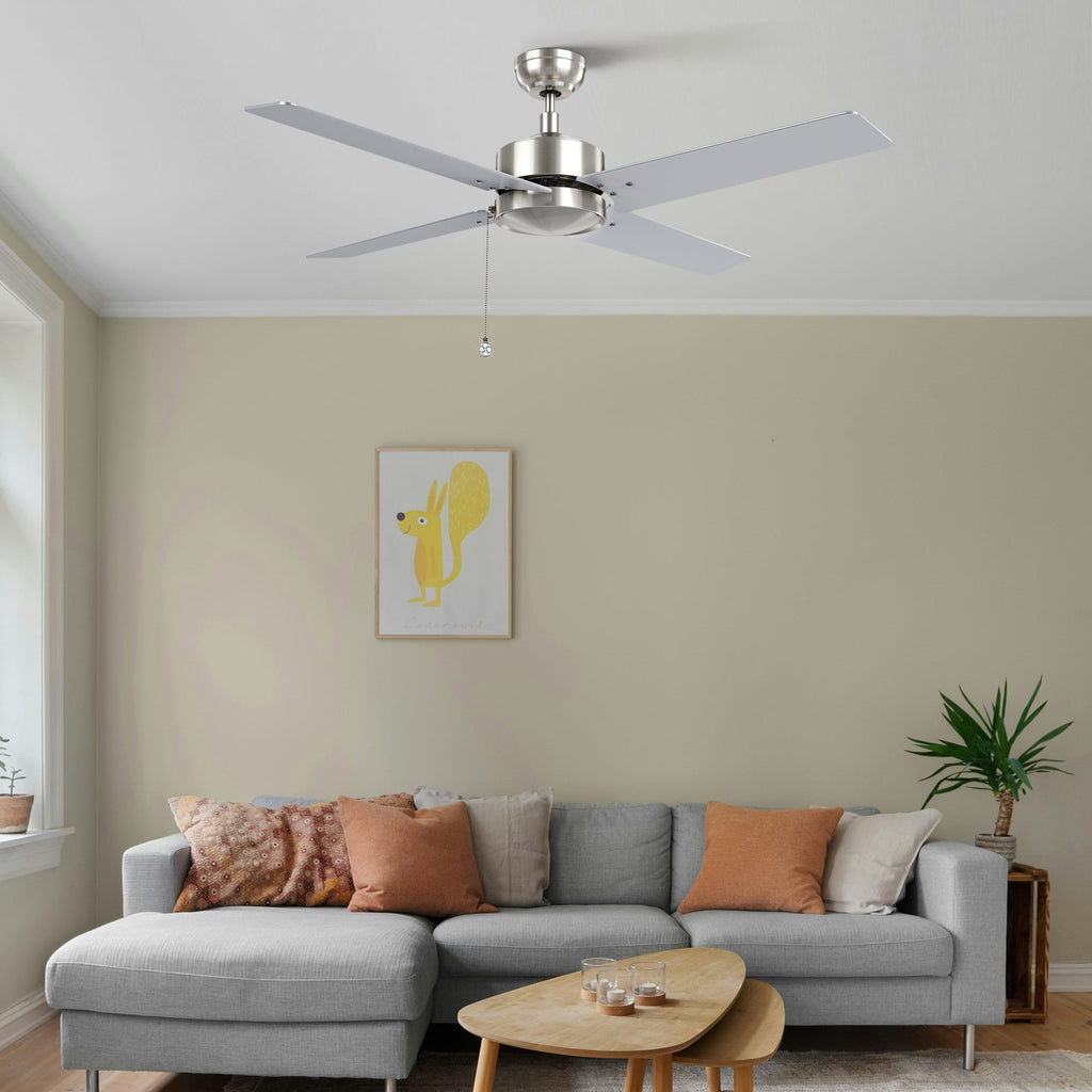 VINK 52 inch 4-Blade No Light Ceiling Fan with Pull Chain