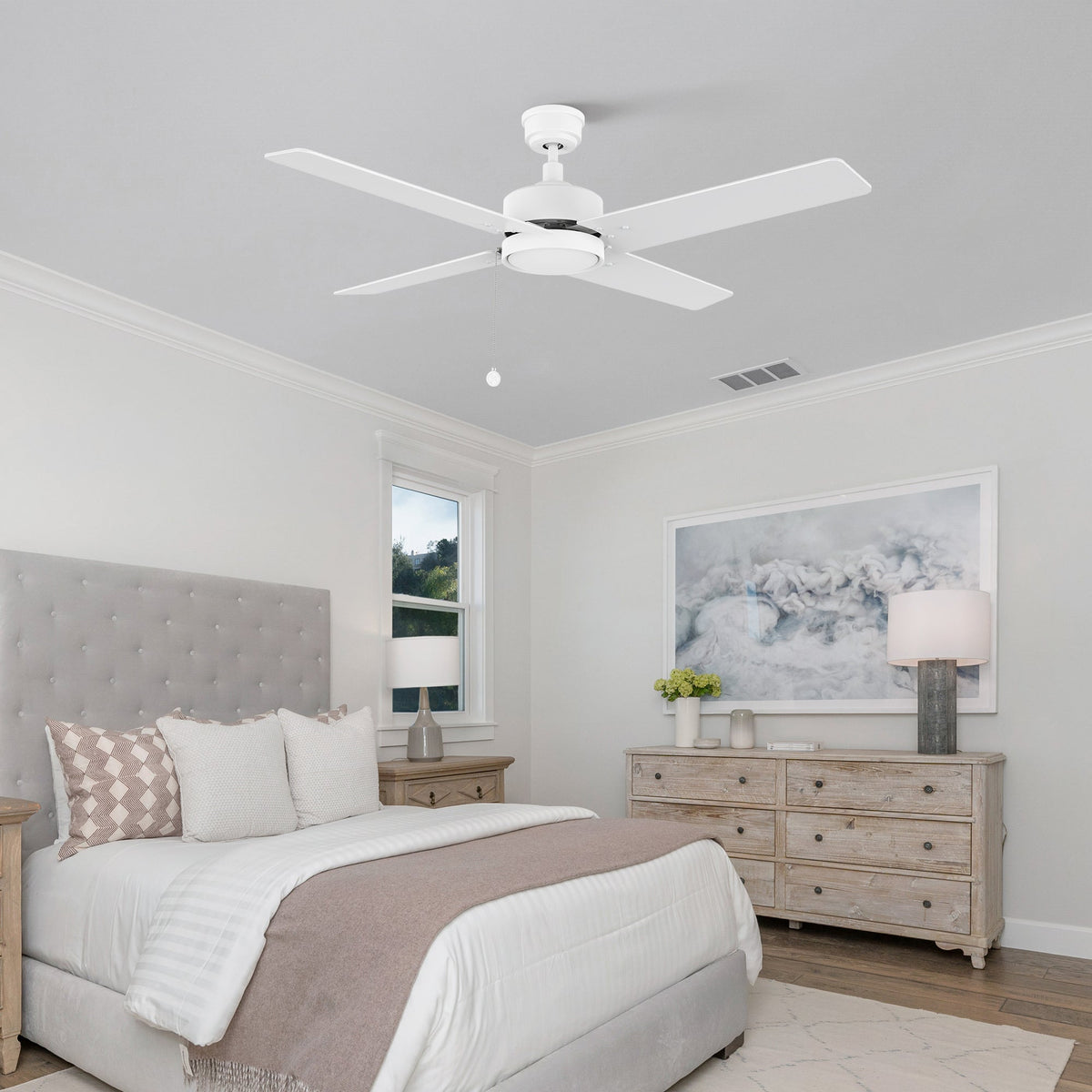 VINK 52 inch 4-Blade No Light Ceiling Fan with Pull Chain