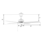 VINK 52 inch 4-Blade No Light Ceiling Fan with Pull Chain