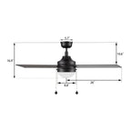 MALTA 52 inch 4-Blade Ceiling Fan with LED Light & Pull Chain