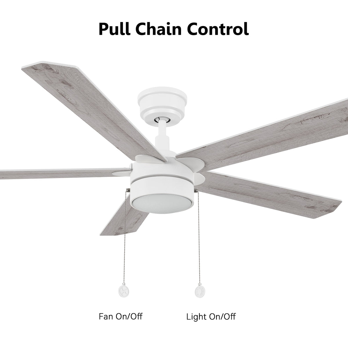 VALENCIA 52 inch 5-Blade Ceiling Fan with LED Light & Pull Chain