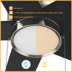 ASCOTT 52 inch 5-Blade Ceiling Fan with LED Light & Pull Chain