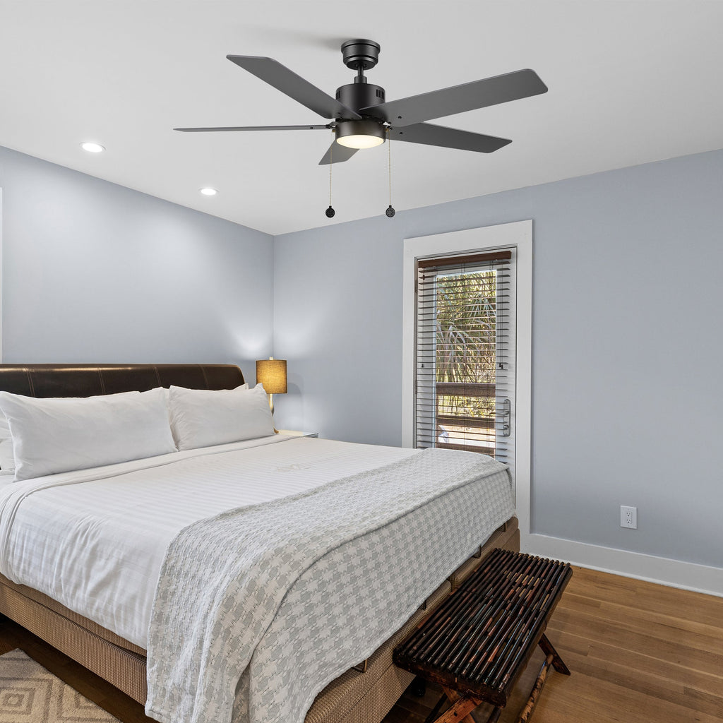 APEX 52 inch 5-Blade Ceiling Fan with LED Light & Pull Chain