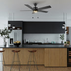 APEX 52 inch 5-Blade Ceiling Fan with LED Light & Pull Chain