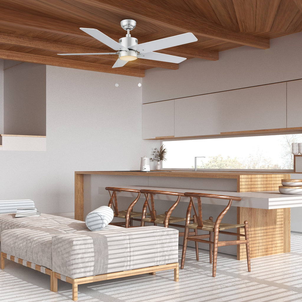 APEX 52 inch 5-Blade Ceiling Fan with LED Light & Pull Chain