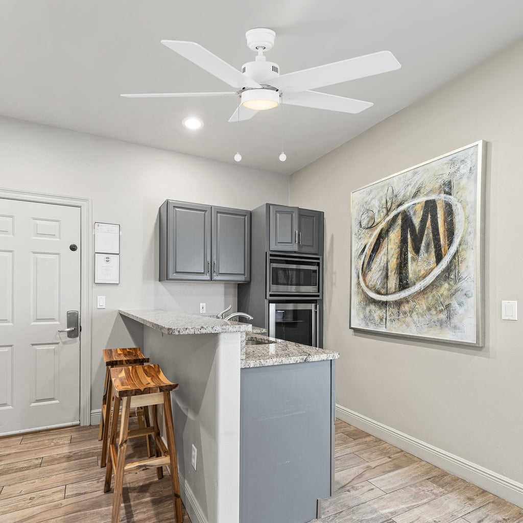 APEX 52 inch 5-Blade Ceiling Fan with LED Light & Pull Chain