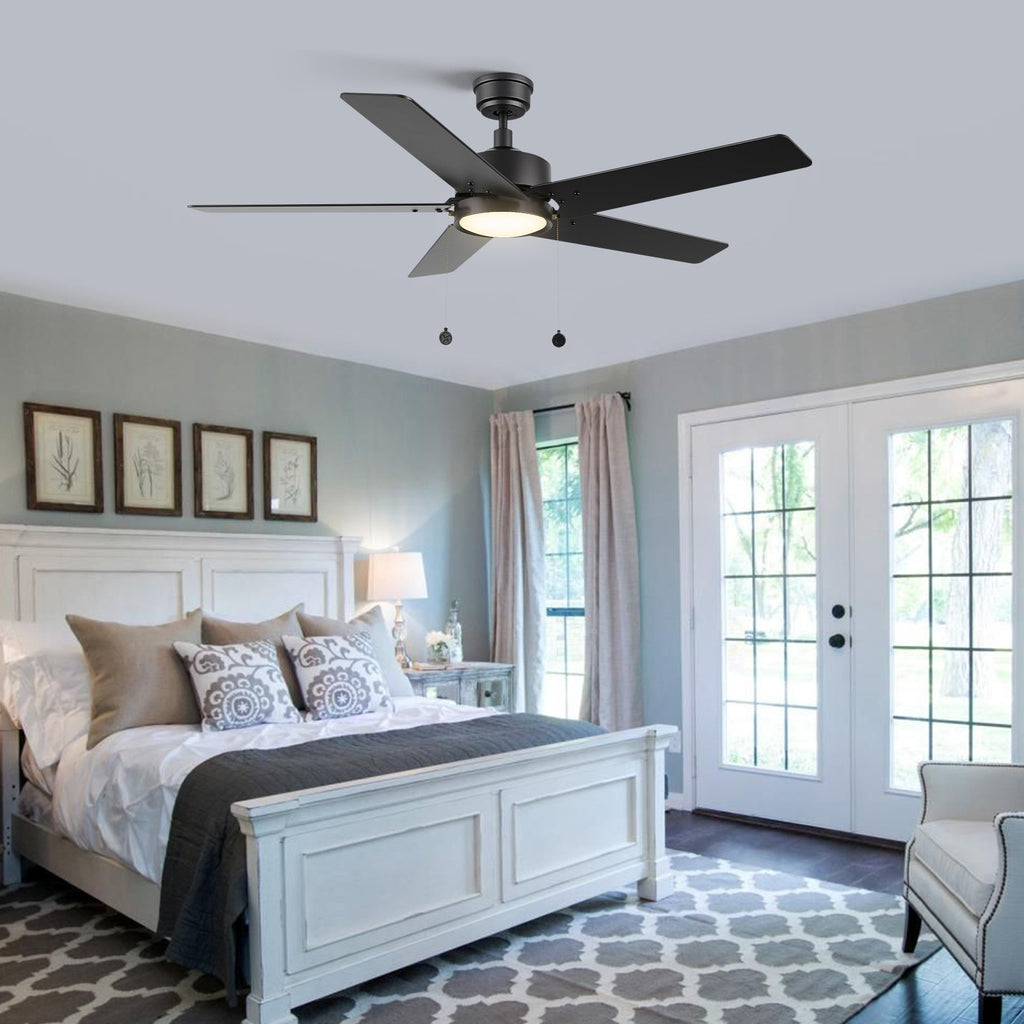 VINK 52 inch 5-Blade Ceiling Fan with LED Light & Pull Chain