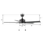 VINK 52 inch 5-Blade Ceiling Fan with LED Light & Pull Chain