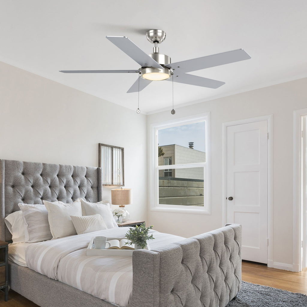 VINK 52 inch 5-Blade Ceiling Fan with LED Light & Pull Chain