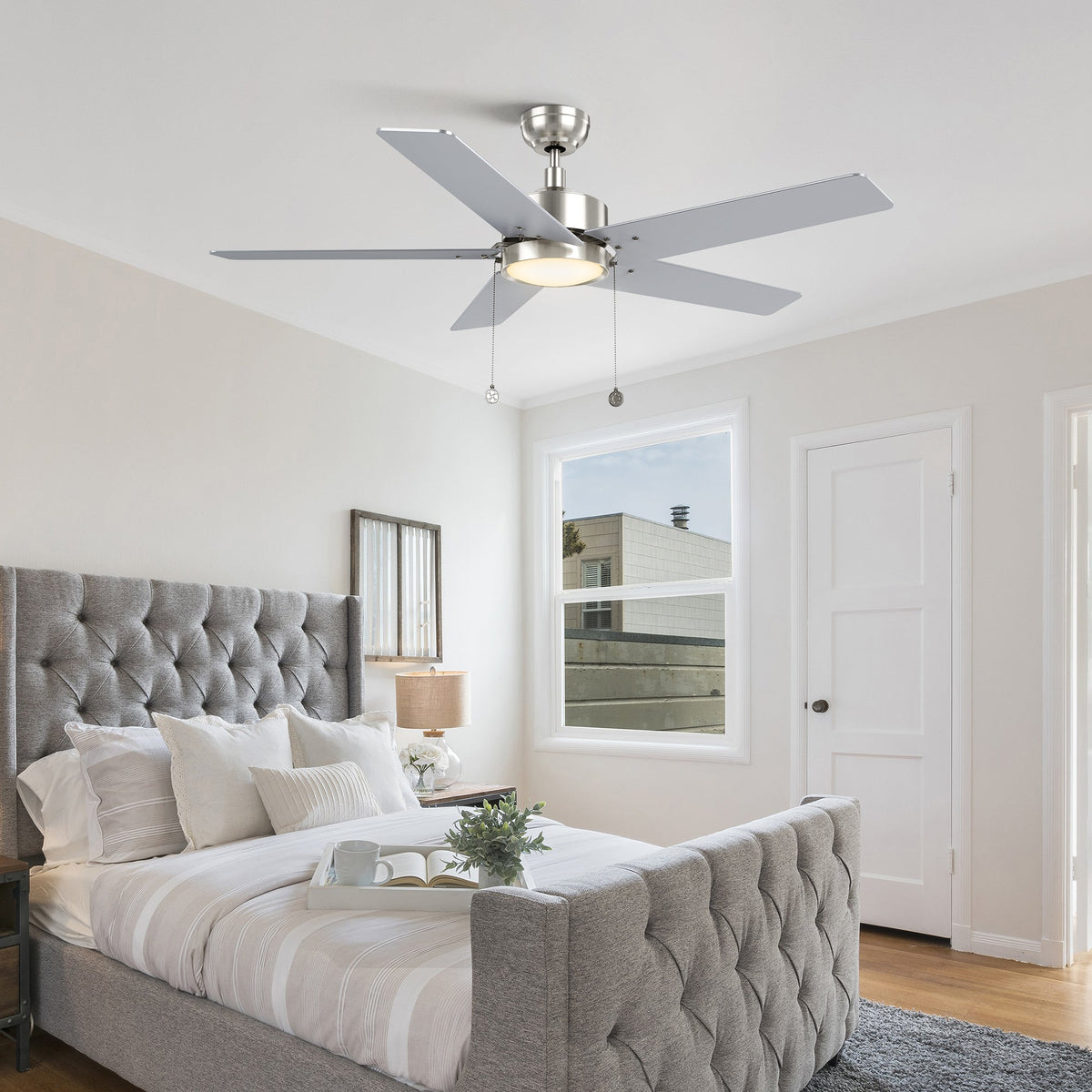 VINK 52 inch 5-Blade Ceiling Fan with LED Light & Pull Chain