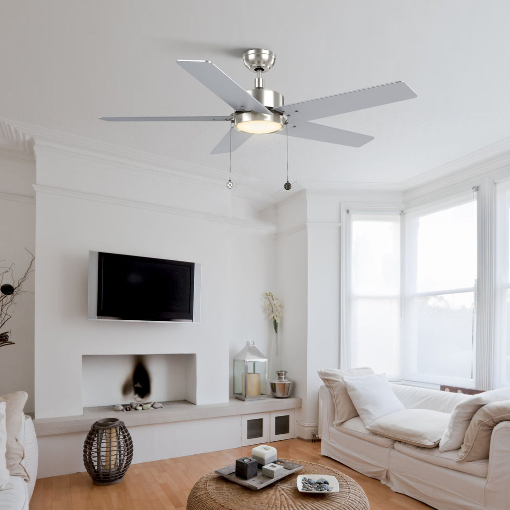 VINK 52 inch 5-Blade Ceiling Fan with LED Light & Pull Chain