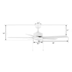 VINK 52 inch 5-Blade Ceiling Fan with LED Light & Pull Chain