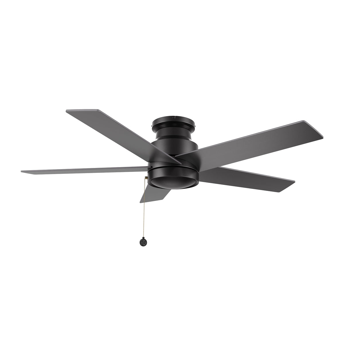 ASCOTT 52 inch 5-Blade Flush Mount No Light Ceiling Fan with Pull Chain