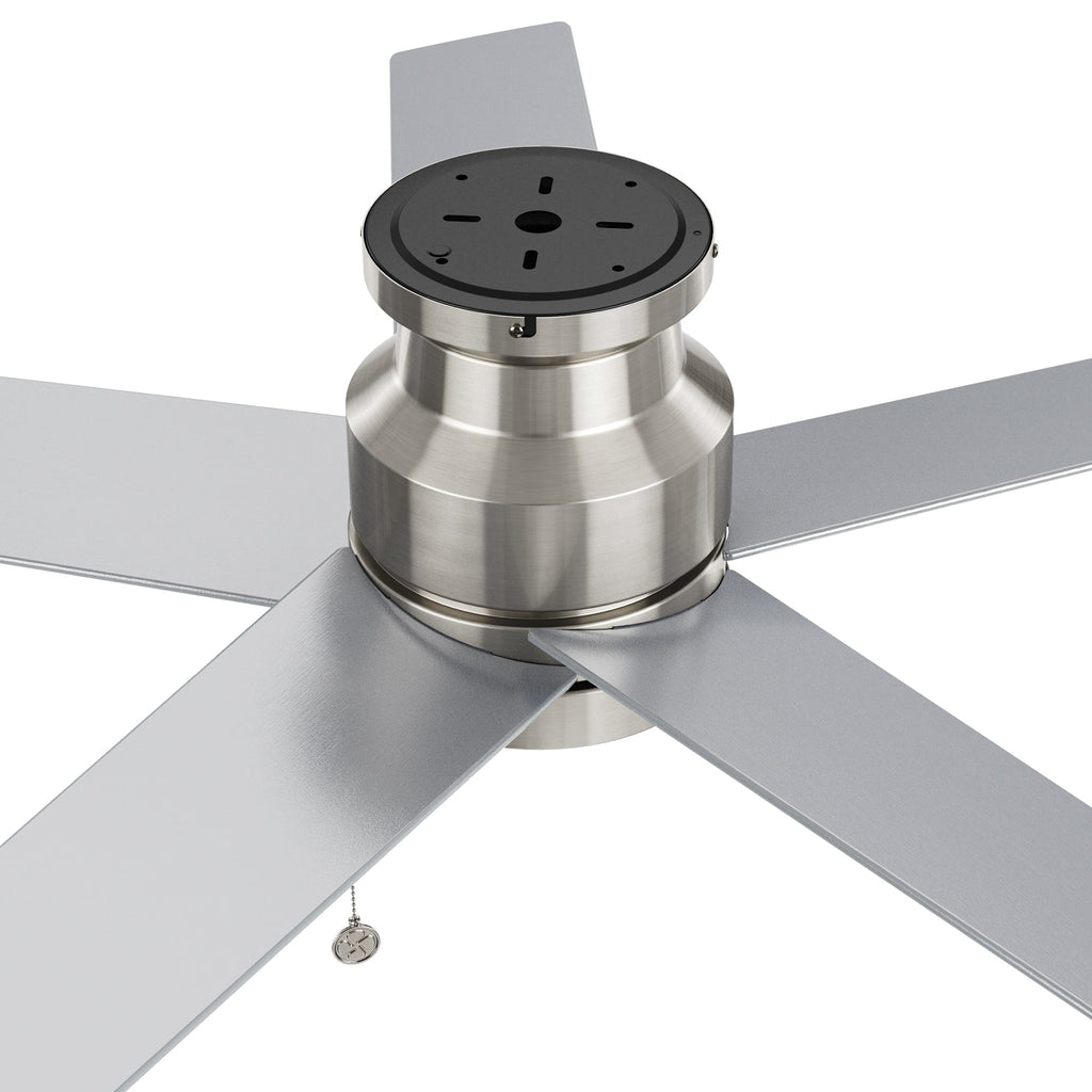 ASCOTT 52 inch 5-Blade Flush Mount No Light Ceiling Fan with Pull Chain