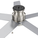 ASCOTT 52 inch 5-Blade Flush Mount No Light Ceiling Fan with Pull Chain