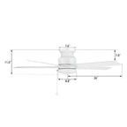 ASCOTT 52 inch 5-Blade Flush Mount No Light Ceiling Fan with Pull Chain