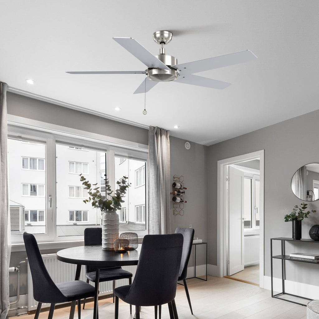VINK 52 inch 5-Blade No Light Ceiling Fan with Pull Chain