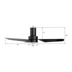 VARDEN 44 inch 3-Blade Ceiling Fan with LED Light & Remote