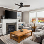 STANLEY 44 inch 3-Blade Flush Mount No Light Ceiling Fan with Remote