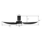 BUDE 45 inch 3-Blade Flush Mount Ceiling Fan with LED Light & Remote
