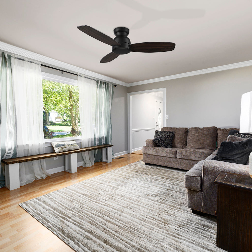 STANLEY 48 inch 3-Blade Flush Mount No Light Ceiling Fan with Remote
