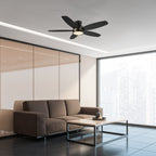 WEBSTER 48 inch 5-Blade Flush Mount Ceiling Fan with LED Light & Remote