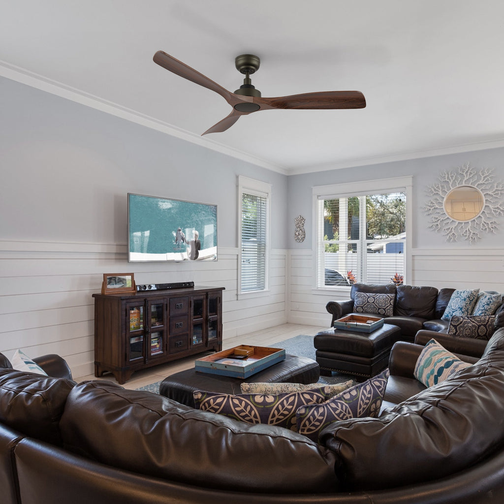 KARSYN 52 inch 3-Blade No Light Ceiling Fan with Remote