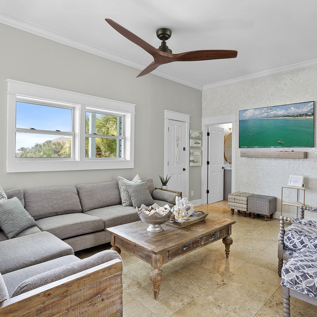 STRATOS 52 inch 3-Blade No Light Ceiling Fan with Remote