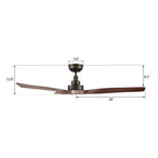 STRATOS 52 inch 3-Blade No Light Ceiling Fan with Remote