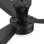 VARA 52 inch 3-Blade Flush Mount Ceiling Fan with LED light & Remote