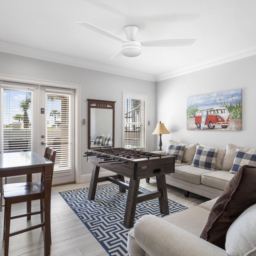 VARA 52 inch 3-Blade Flush Mount Ceiling Fan with LED light & Remote