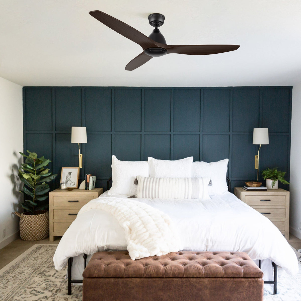 PHOENIX 52 inch 3-Blade No Light Ceiling Fan with Remote