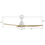 PHOENIX 52 inch 3-Blade No Light Ceiling Fan with Remote