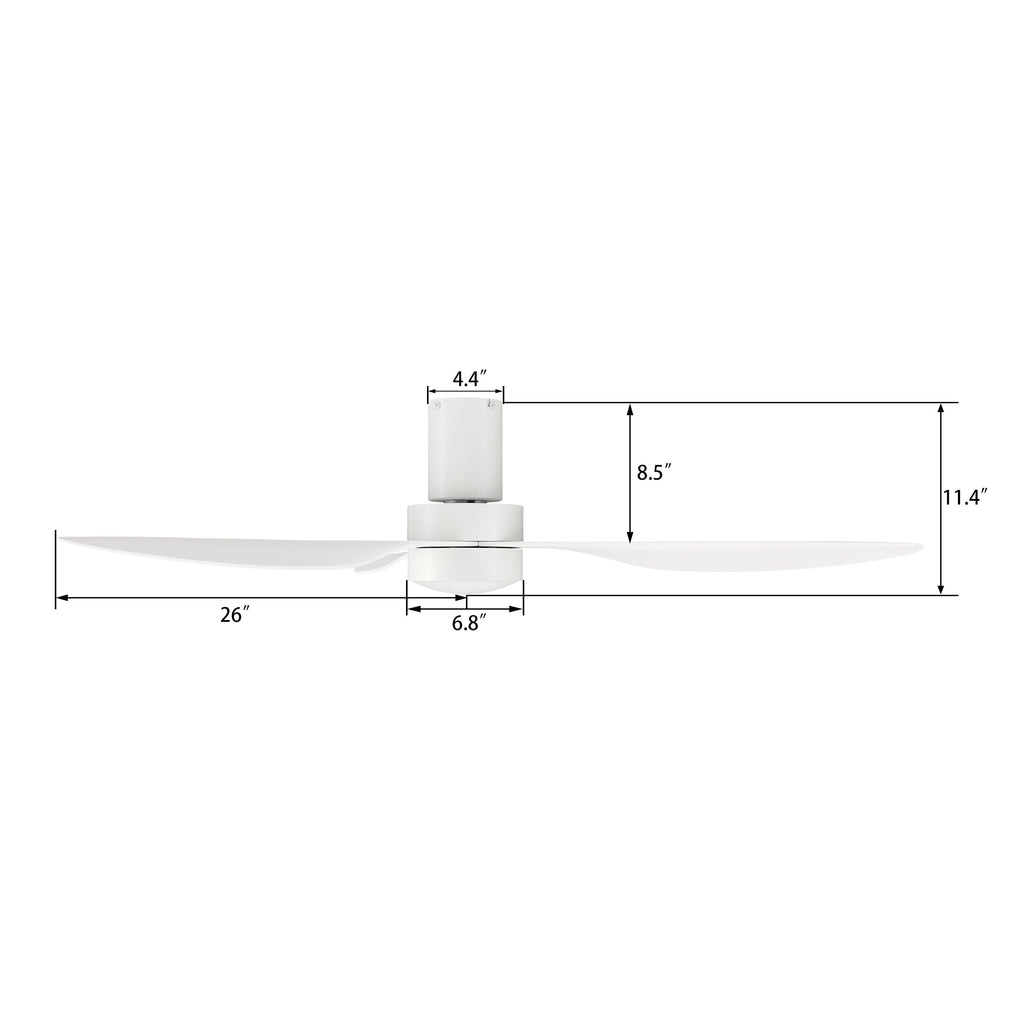 ZEPHYR 52 inch 3-Blade Ceiling Fan with LED Light & Remote