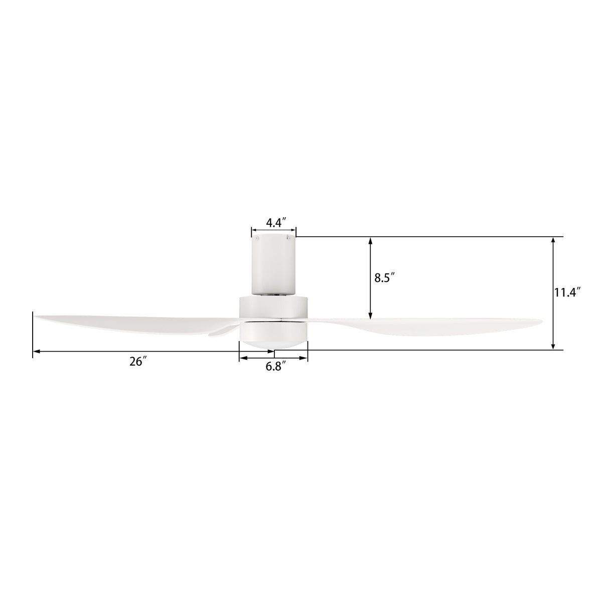 ZEPHYR 52 inch 3-Blade Ceiling Fan with LED Light & Remote
