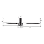 ISOLA 52 inch 3-Blade No Light Ceiling Fan with Remote
