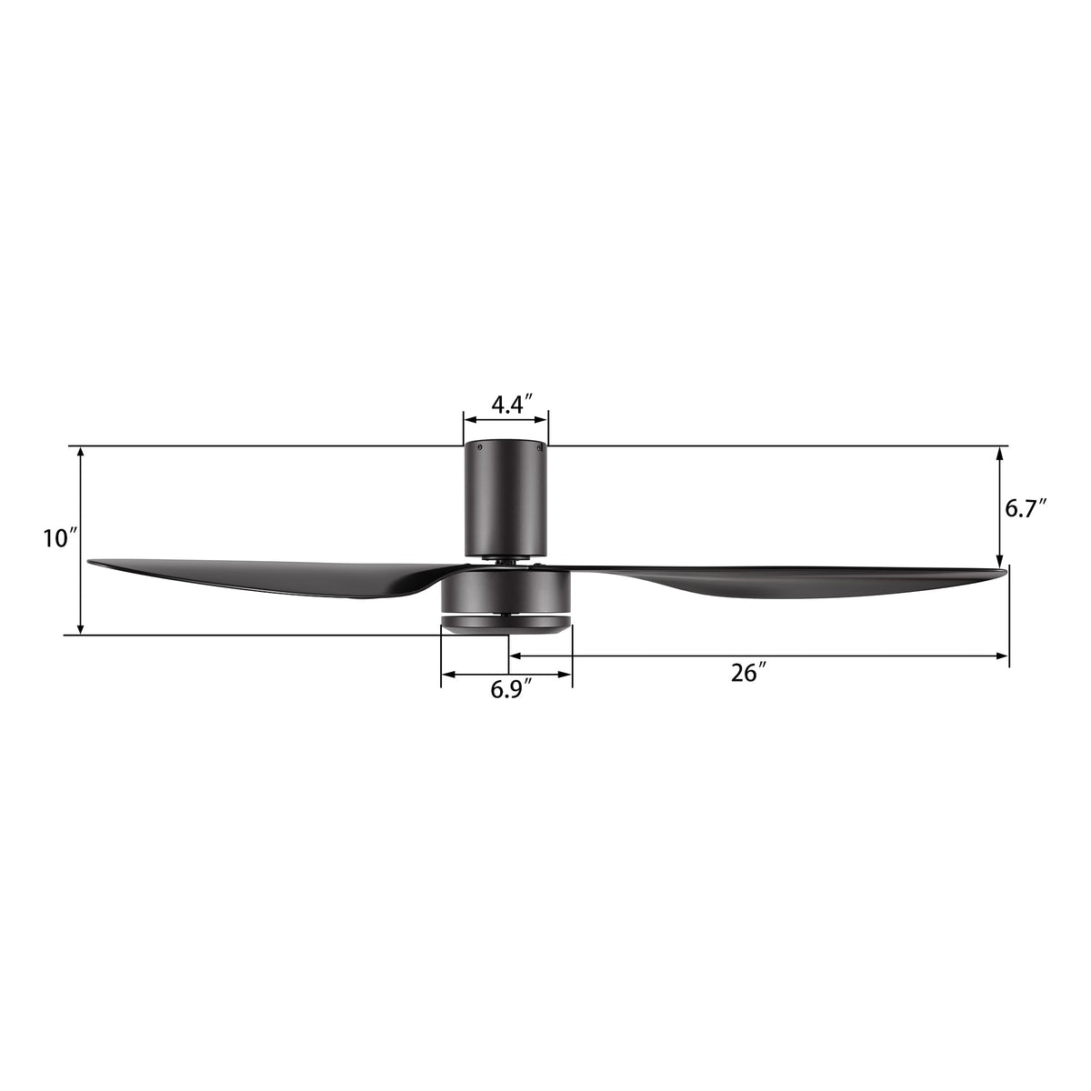 ISOLA 52 inch 3-Blade No Light Ceiling Fan with Remote